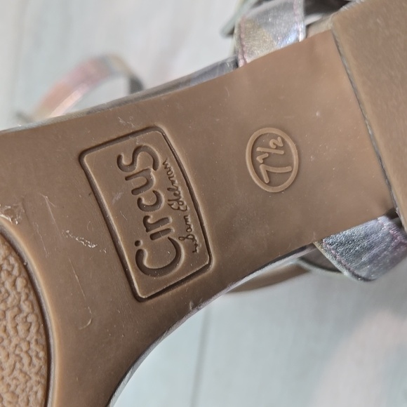 Circus By Sam Edelman Esther Metallic Ankle Heels Sandals shoes sz 7.5M - Picture 14 of 16